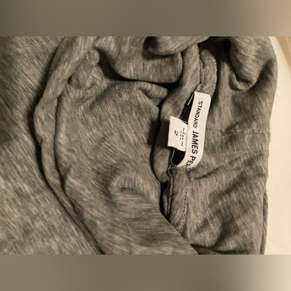 James Perse turtleneck Heather grey lightweight cotton knit size 2